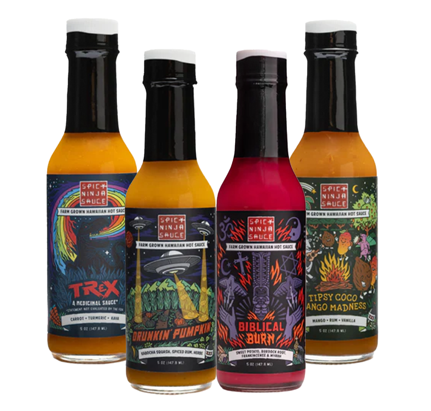 Medicinal Sauce Bundle : TRex, Biblical, Tipsy Coco, Drunkin Pumpkin