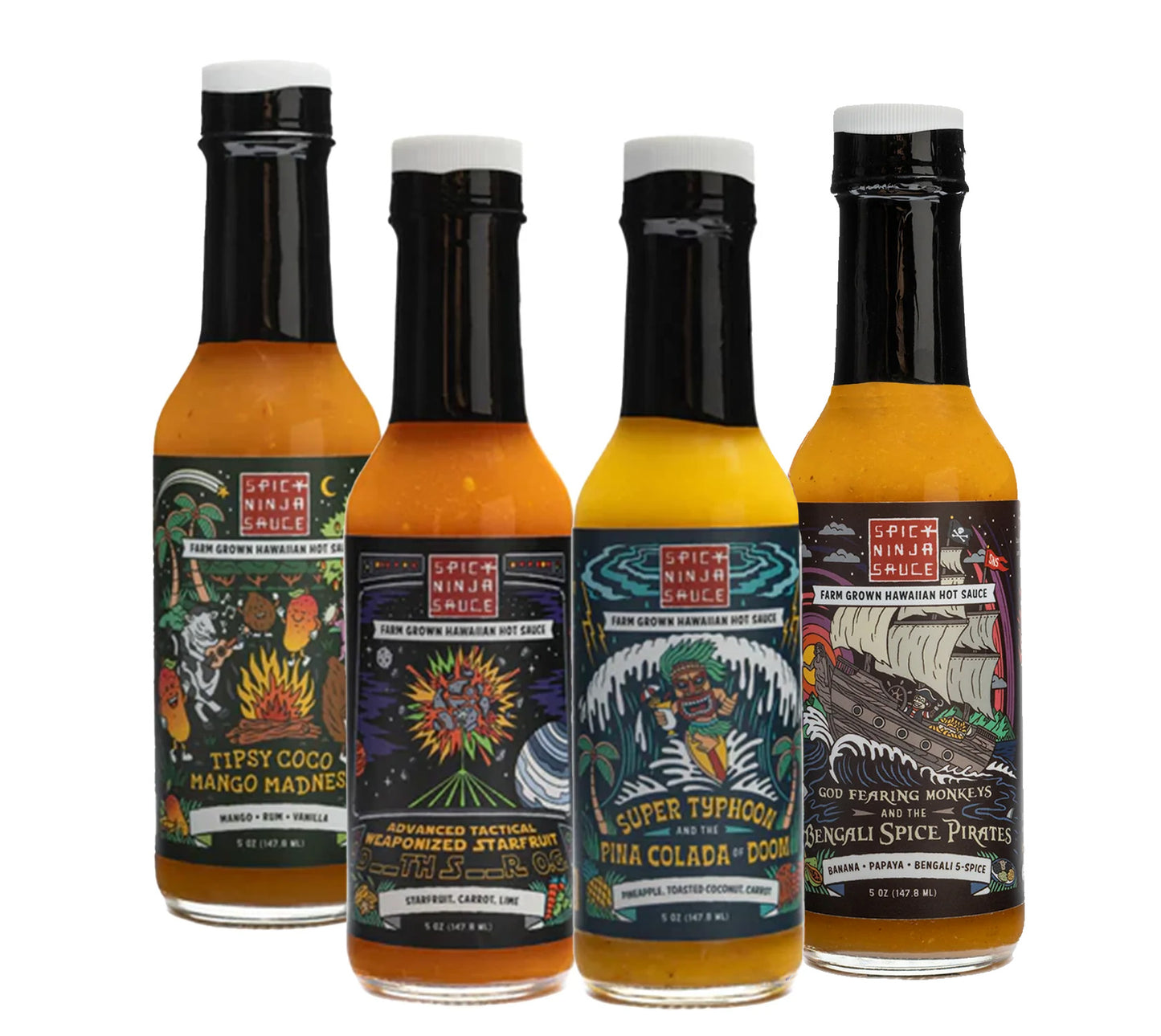 Tropical Fruit Sauce Bundle : Bengali, Pina Colada , Tipsy Coco, Deathstar
